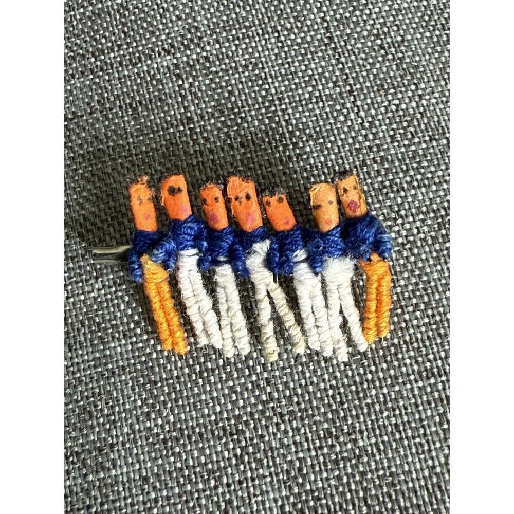Handmade Guatemalan Worry Doll Brooch Colorful Tribal Handcrafted Boho Festival